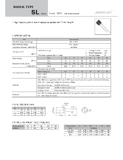 Jamicon [radial thru-hole] SL Series