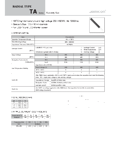 Jamicon [radial thru-hole] TA Series