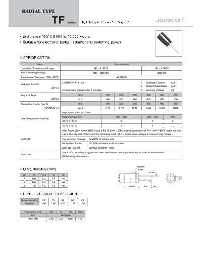 Jamicon [radial thru-hole] TF Series