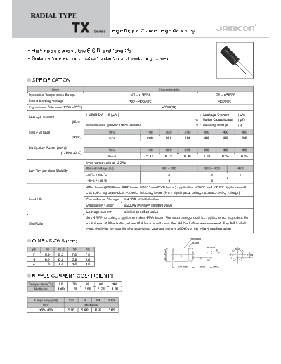 Jamicon [radial thru-hole] TX Series