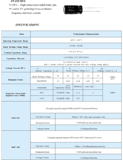 Lscon [radial thru-hole] SH Series