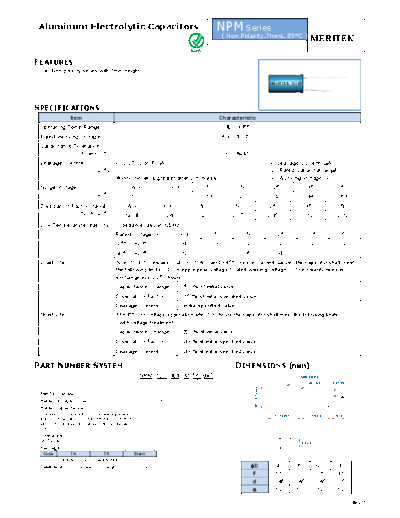 Meritek [non-polar radial] NPM Series