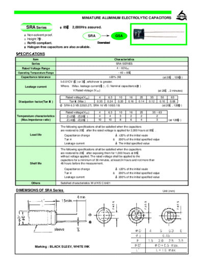 Samyoung [radial thru-hole] SRA Series
