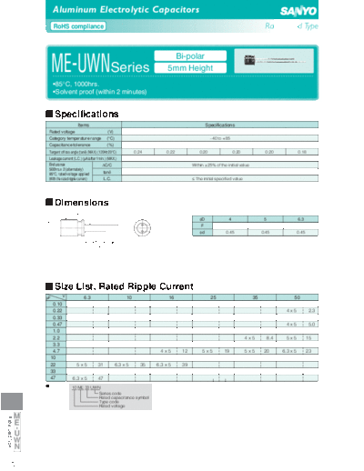 Sanyo [bi-polar radial] UWN Series