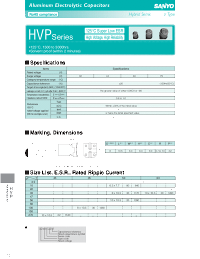 Sanyo [hybrid polymer smd] HVP Series