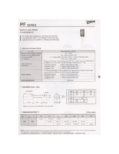 Sapcon [radial thru-hole] PF Series