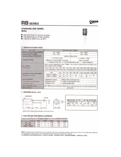 Sapcon [radial thru-hole] RB Series
