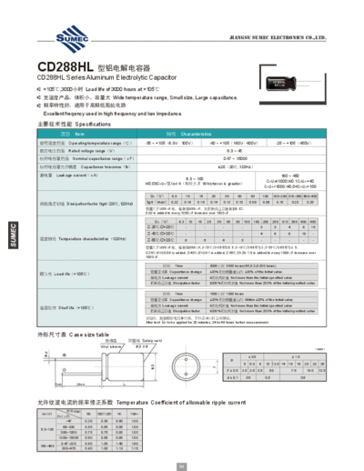 Sumec [radial thru-hole] QK (CD288HL) Series