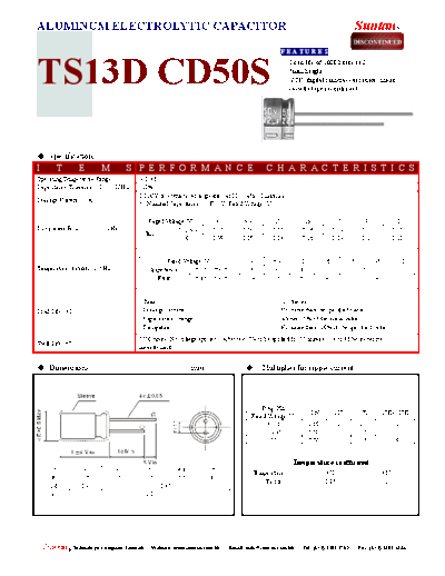 Suntan [radial thru-hole] TS13D5-CD50S Series