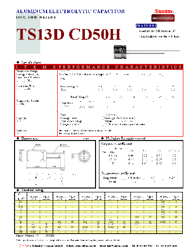 Suntan [radial thru-hole] TS13DB-CD50H Series