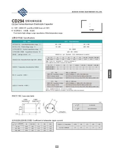 Sumec [snap-in] HF-HK (CD294) Series