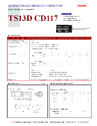Suntan [radial thru-hole] TS13DL-CD117 Series