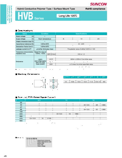 Suncon [SMD polymer] HVB Series