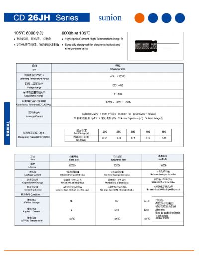 Sunion [radial thru-hole] CD26JH Series