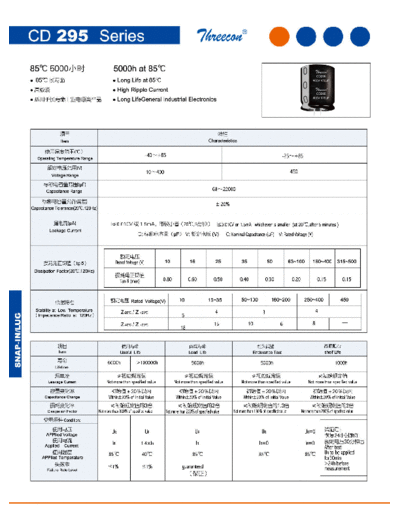 Threecon [snap-in] CD295 Series
