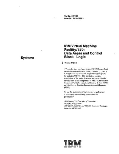 SY20-0884-3_VM370_Rel_6_Data_Areas_and_Control_Block_Logic_Mar79