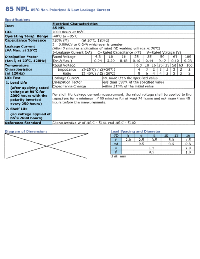 Wincap [non-polar radial] 85NPL Series