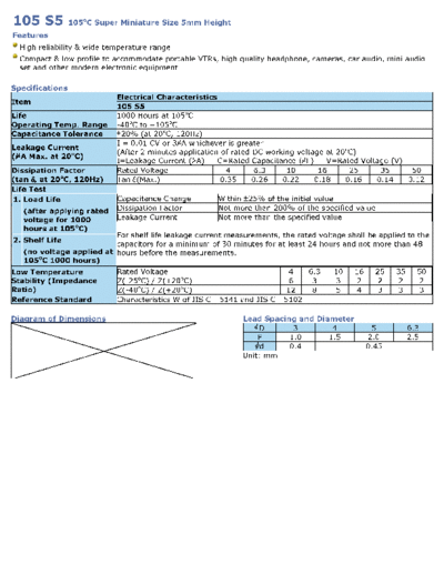 Wincap [radial thru-hole] 105S5 Series