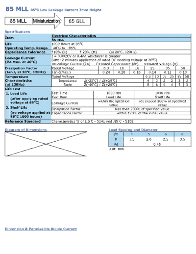 Wincap [radial thru-hole] 85MLL Series