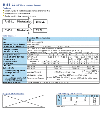 Wincap [radial thru-hole] R85LL Series