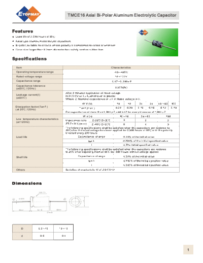 Topmay [bi-polar axial] TMCE16-BA Series
