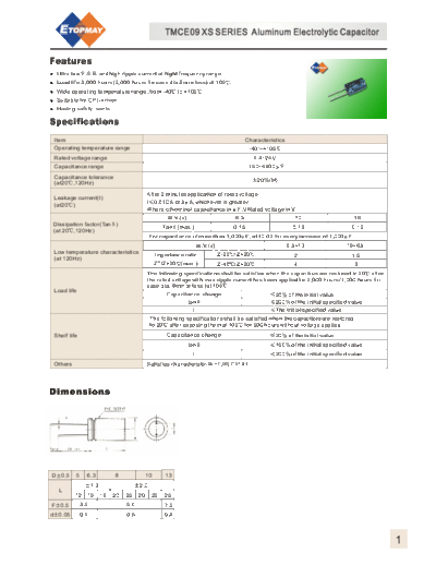 Topmay [radial thru-hole] TMCE09-XS Series