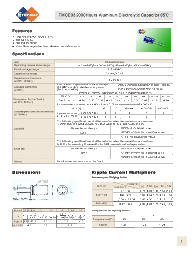 Topmay [radial thru-hole] TMCE03-GM Series
