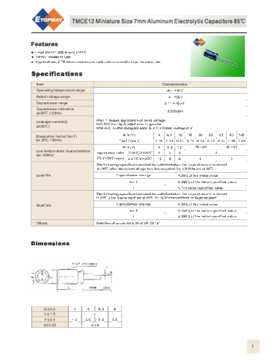 Topmay [radial thru-hole] TMCE12-SM Series