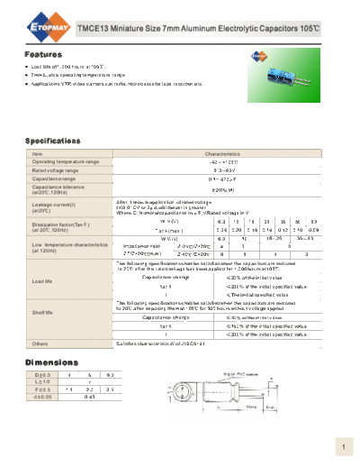 Topmay [radial thru-hole] TMCE13-MR Series