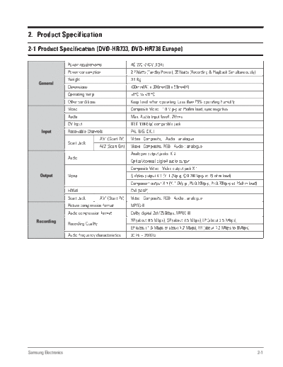 Product Specification