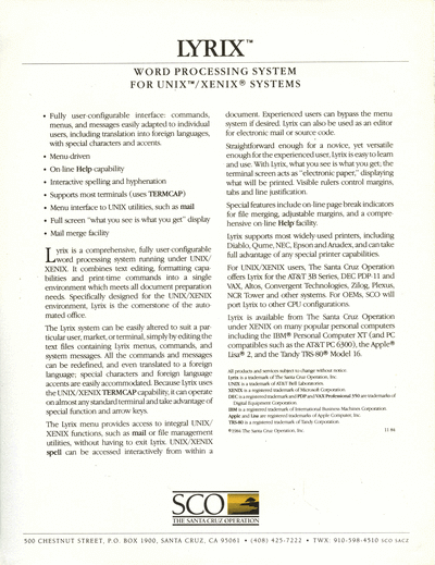 Lyrix_Brochure_Nov84