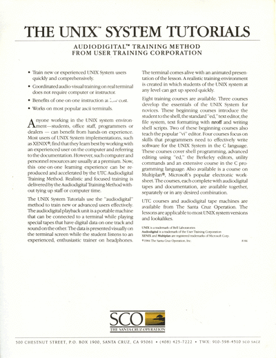 Tutorials_Brochure_Aug84
