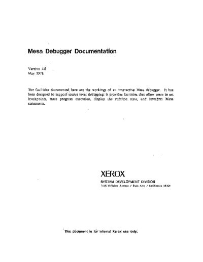 Mesa_Debugger_Documentation_Version_4.0_May78