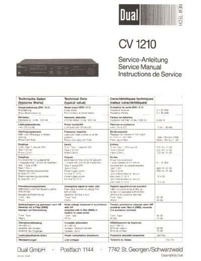 Dual-CV-1210-Service-Manual