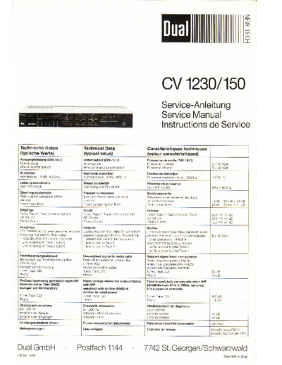Dual-CV-1230-Service-Manual