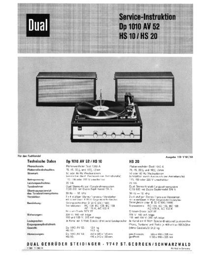 Dual-DP-1010-AV-52-Service-Manual