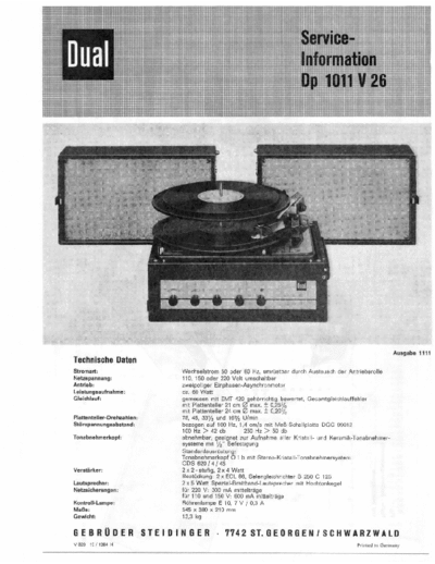 Dual-DP-1011-V-26-Service-Manual