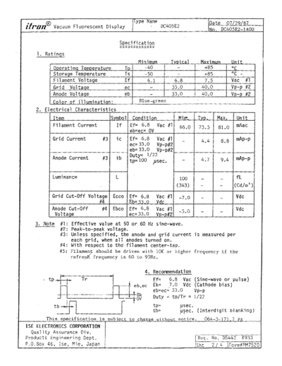 Display_1x40_Chars_5x7_Dot_Matrix_VFD_Module-DC405E2_ITRON