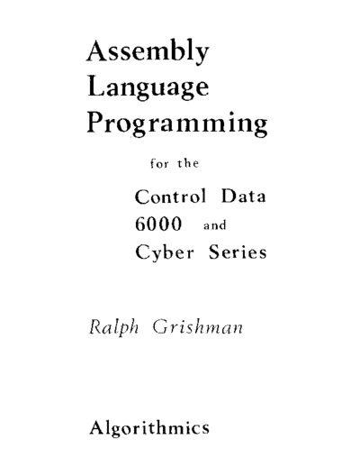 Grishman_CDC6000AsmLangPgmg