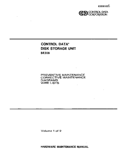 83308100B_BR308_Disk_Storage_Unit_Hardware_Maintenance_Vol_1_Sep75