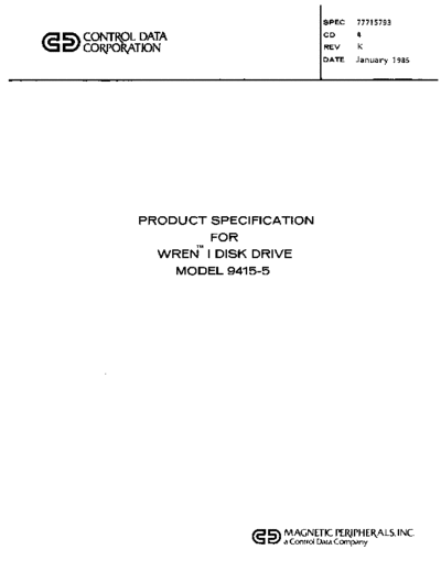 77715793J_9415-5_Wren_I_Product_Specification_Jan85