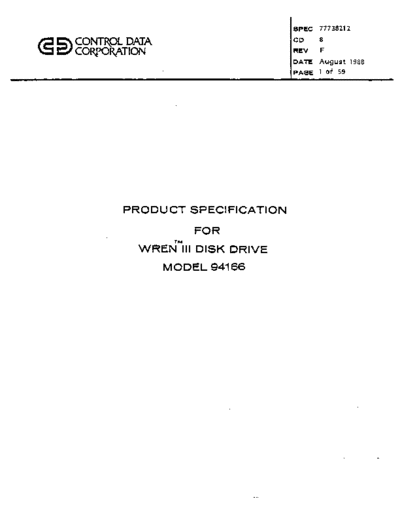 77738212C_CDC_94166_Wren_III_Product_Specification_Aug88