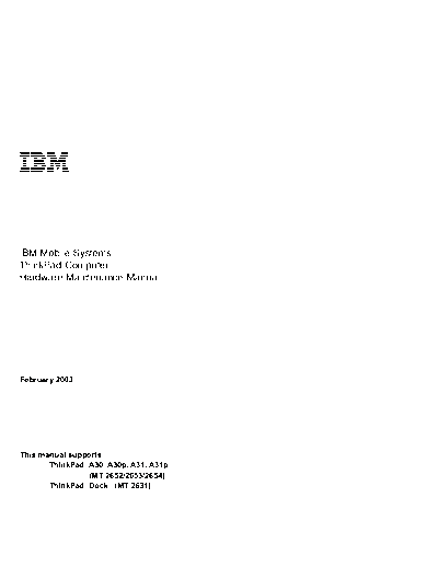 THINKPAD A30_ A30P_ A31_ A31P_ THINKPAD DOCK