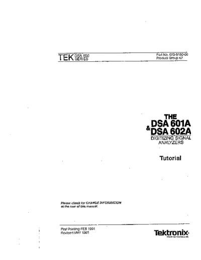 TEK DSA 601A_252C 602A Tutorial