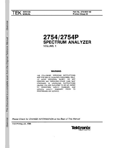TEK 2754 Service Vol1 Part1