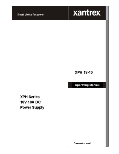 XANTREX_XPH_18-10_Operating_Manual
