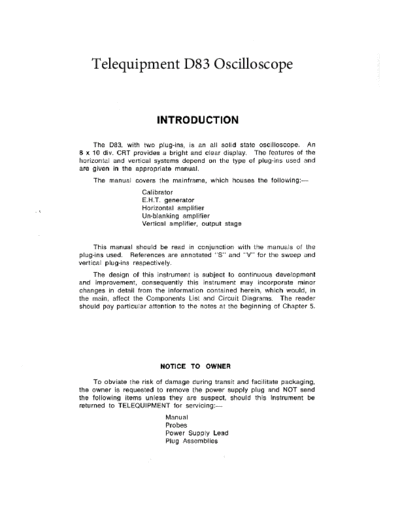 Telequipment__D83_Oscilloscope_Service_Manual-Telequipment_D83_Oscilloscope_Ops_Ser