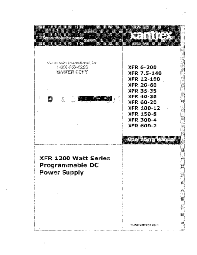 Xantrex XFR Series Instruction