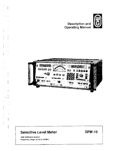 W&G SPM-19 Description & Operating