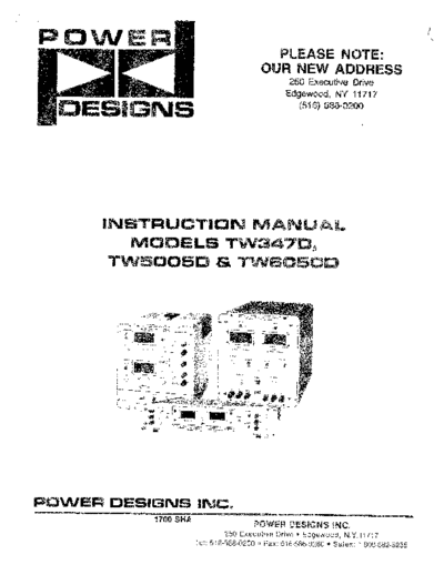 POWER DESIGNS TW347D_252CTW5005D_252CTW6050D  Instruction